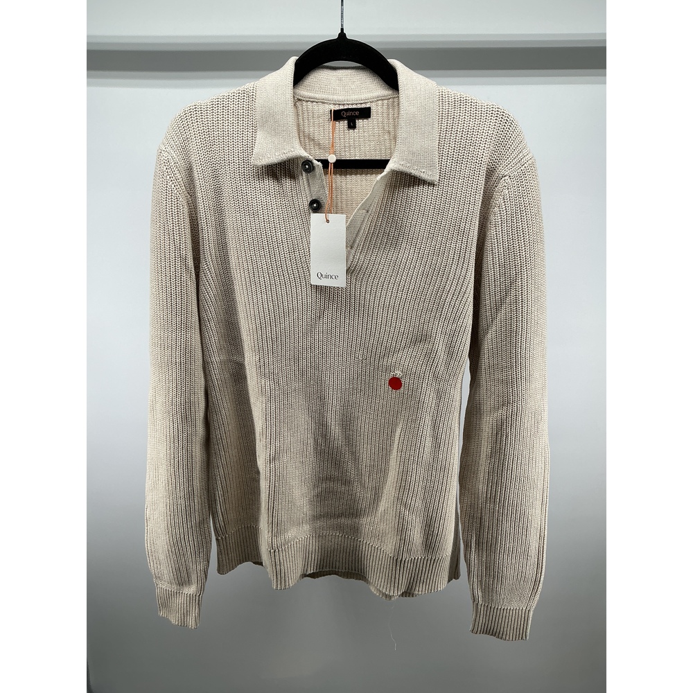 100% Organic Cotton Ribbed Polo Sweater